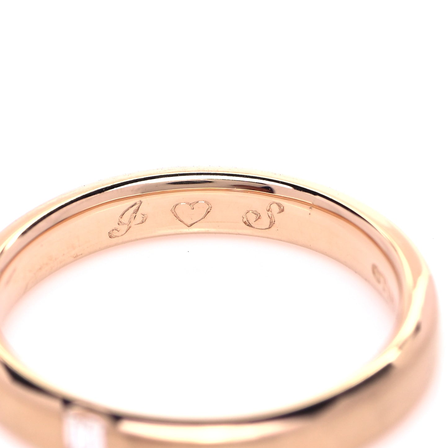18K Rose Gold Diamond Essential Band Satin Baguette Ring 47 4