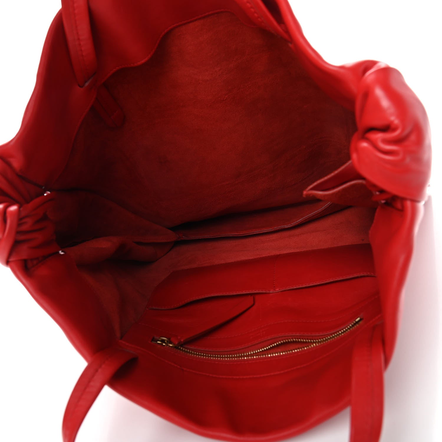 Celine Lambskin Medium With Knots Tote Red 4 of 6
