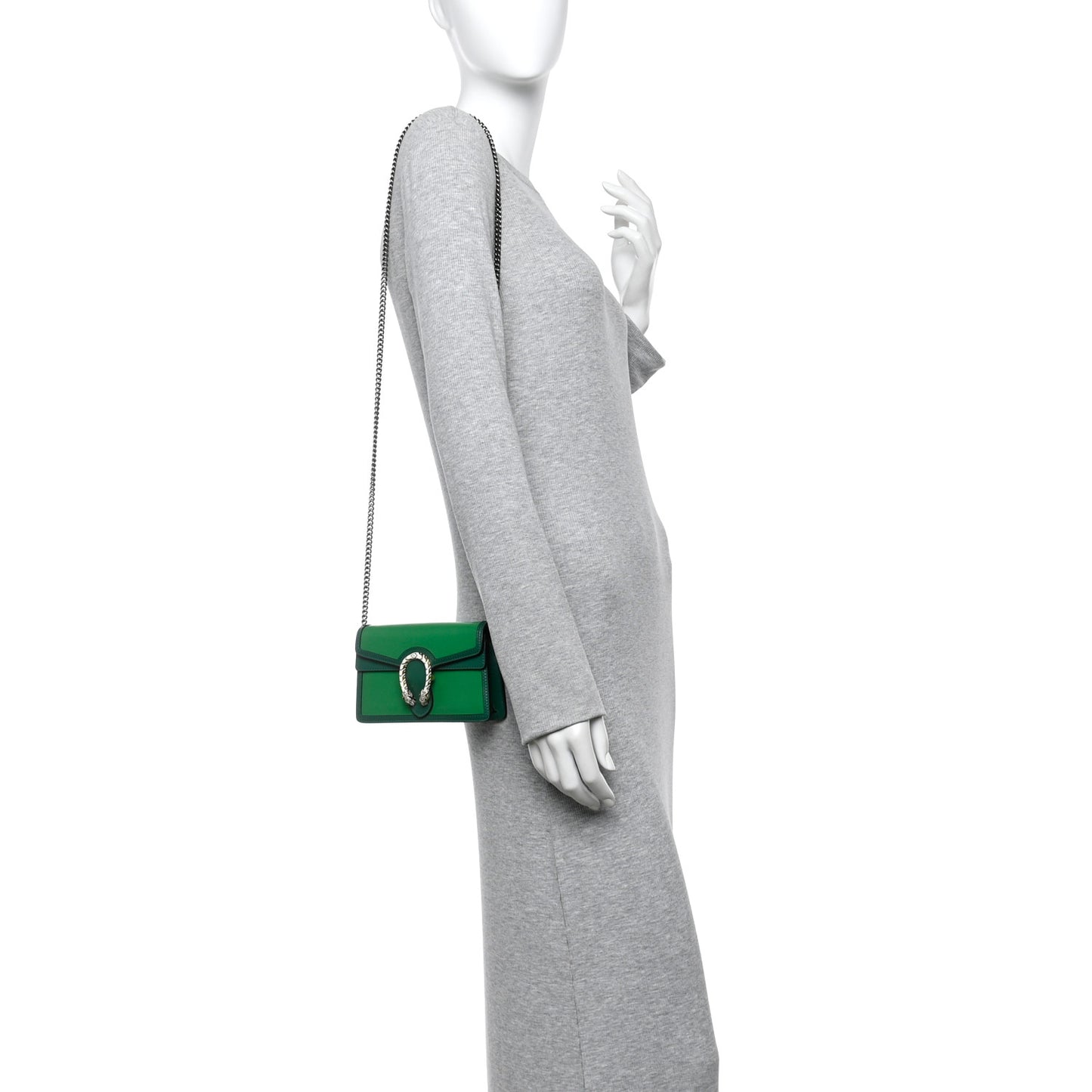 Azalea Calfskin Enamel Super Mini Dionysus Shoulder Bag New Shamarock Emerald