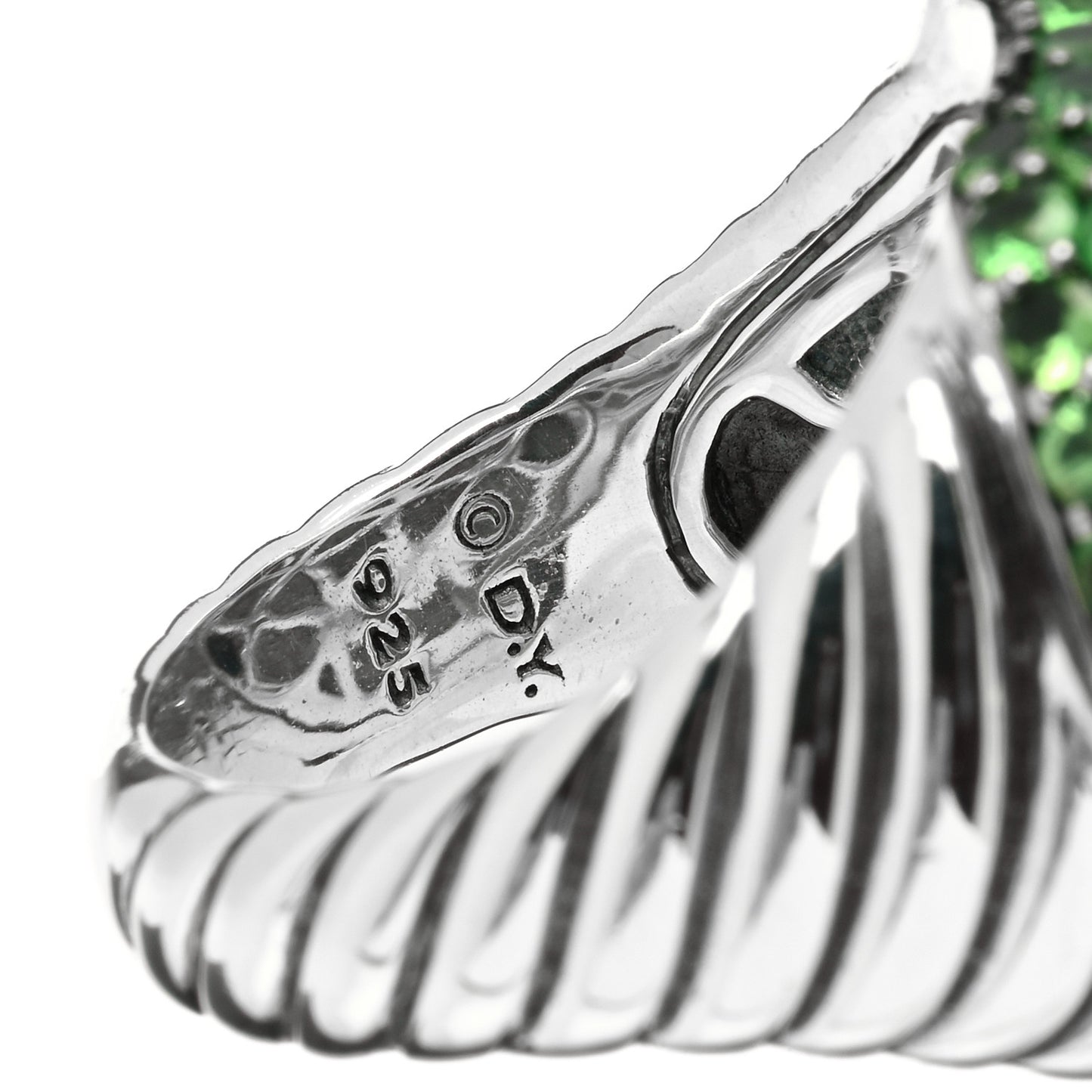 Sterling Silver Amethyst Tsavorite 18mm Waverly Ring 54 7