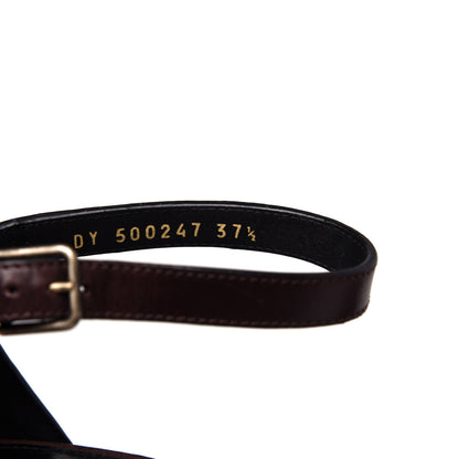 Saint Laurent Calfskin Opyum Sandals 37.5 Brown 10 of 11