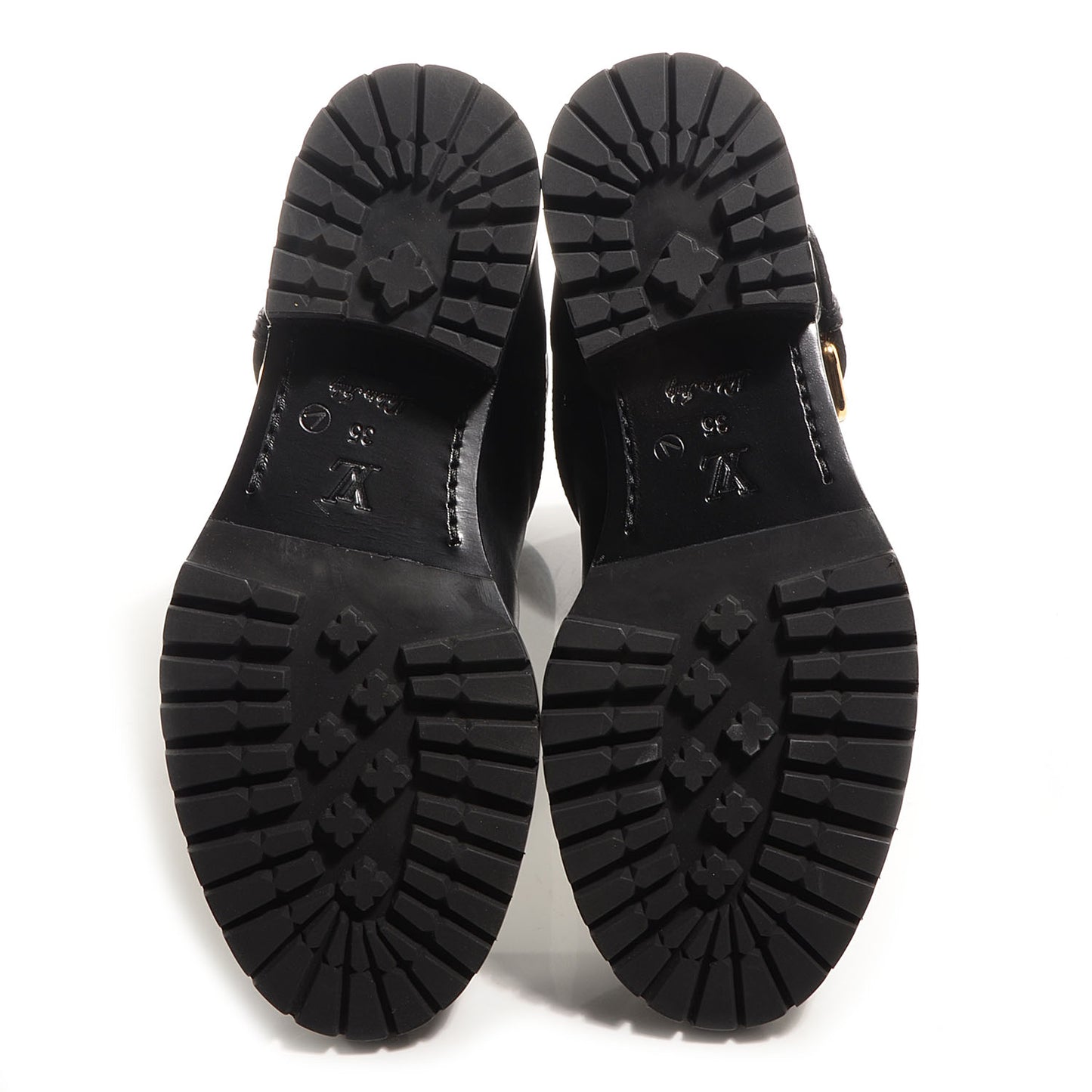 Calfskin Embossed Monogram Rebellion Half Boots 35 Black