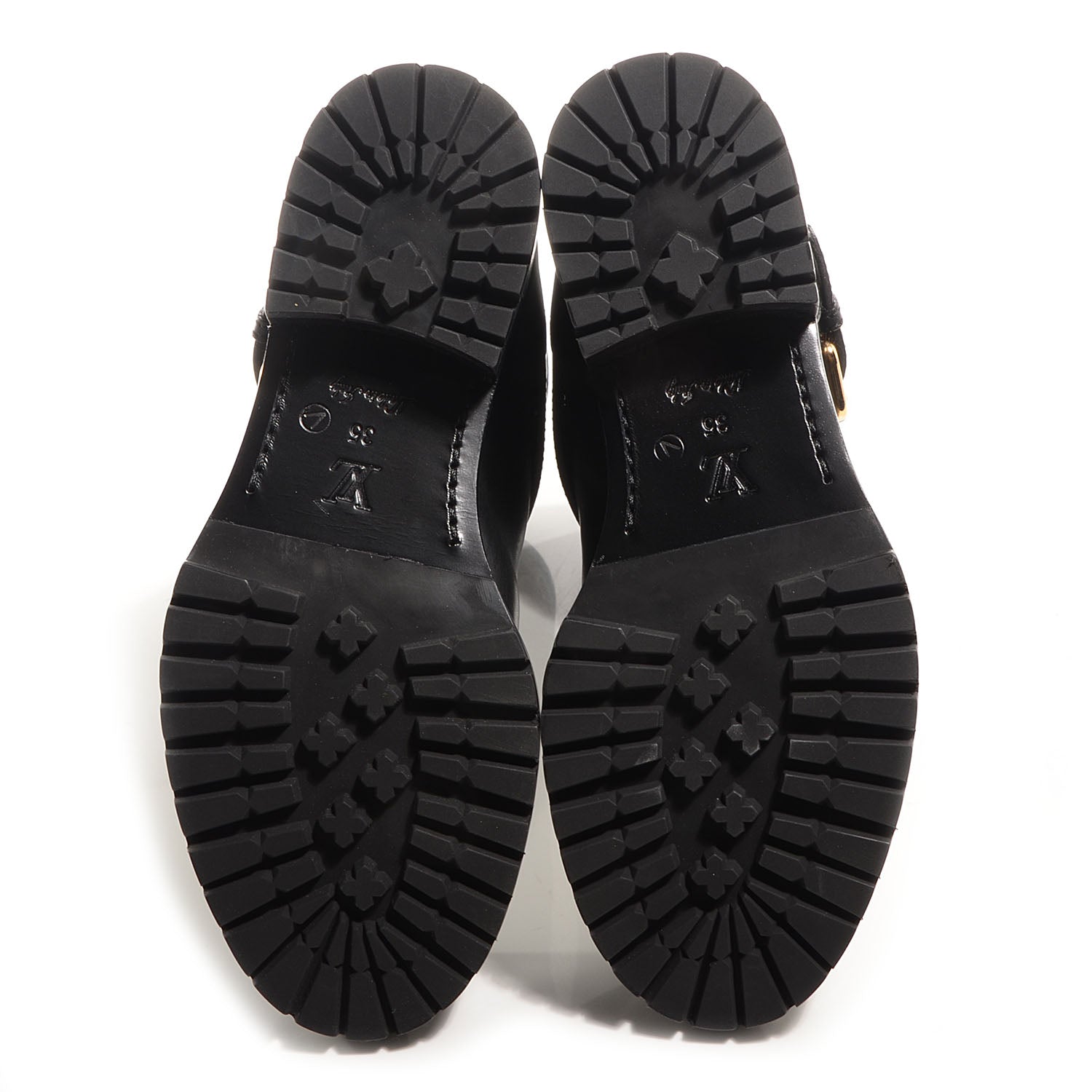 Louis Vuitton Calfskin Embossed Monogram Rebellion Half Boots 35 Black 4 of 7