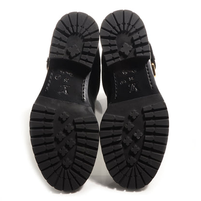 Louis Vuitton Calfskin Embossed Monogram Rebellion Half Boots 35 Black 4 of 7