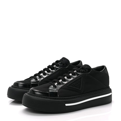 Prada Re-Nylon Spazzolato Rubber Triangle Logo Macro Quilted Mens 35mm Platform Sneakers 8 Black 3 of 8