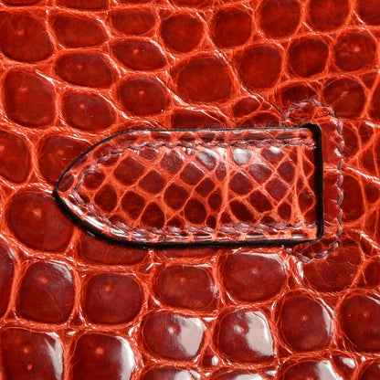 Hermes Shiny Porosus Crocodile Birkin 35 Rouge H 12 of 19