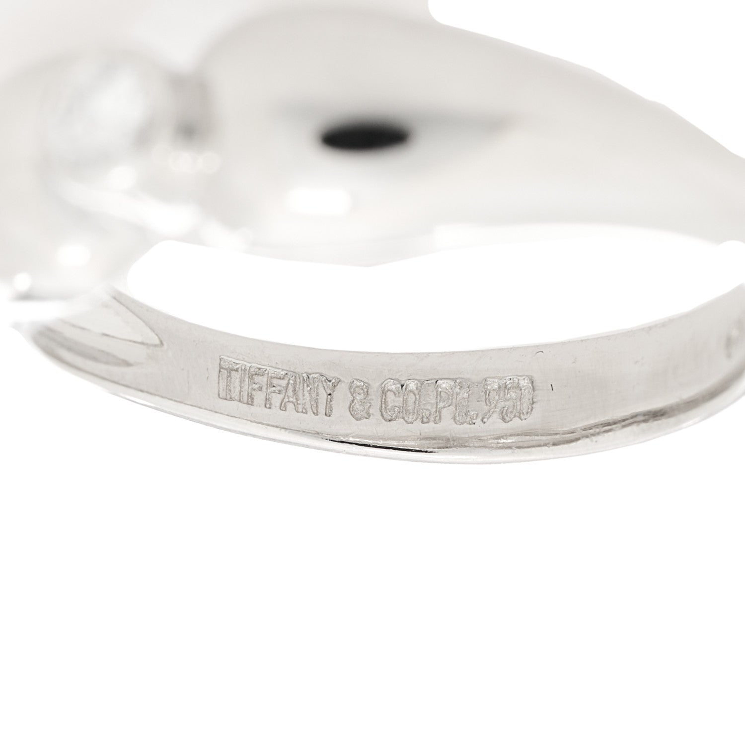 Tiffany Platinum Diamond Elsa Peretti Double Teardrop Ring 48 4.5 5 of 5