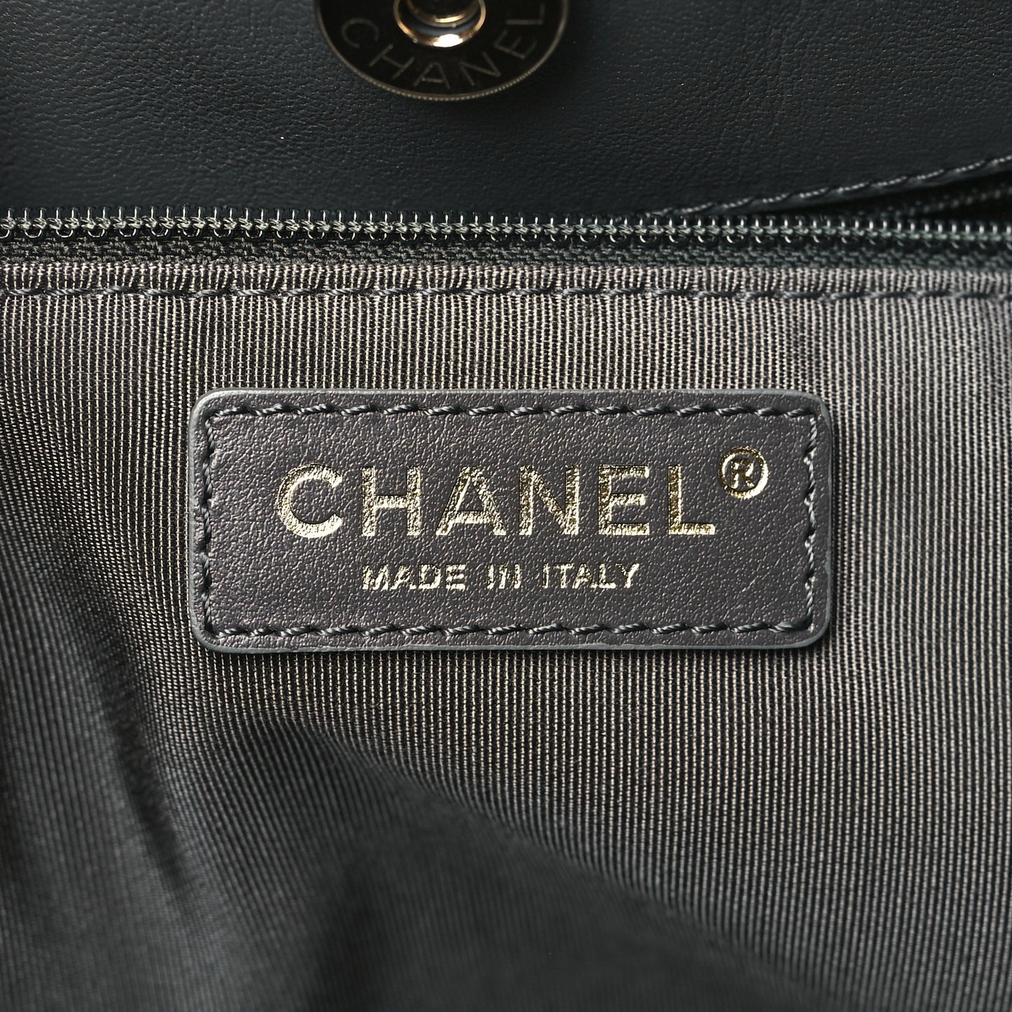 Lambskin Quilted CC Dweller Drawstring Tote Grey