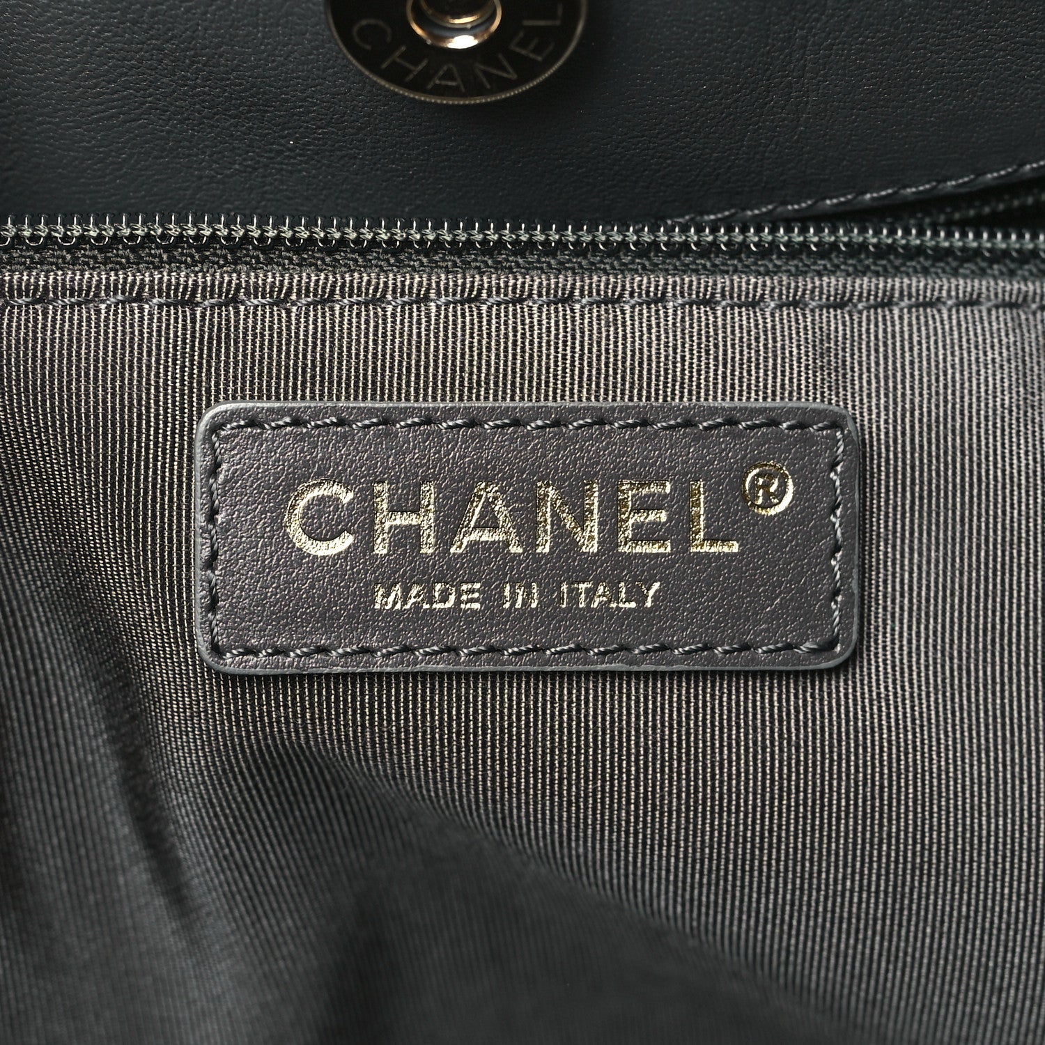 Chanel Lambskin Quilted CC Dweller Drawstring Tote Grey 6 of 13
