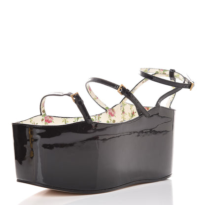 Gucci Metallic Nappa Patent Hannelore Detachable Platform Sandals 38.5 Gold 8 of 14