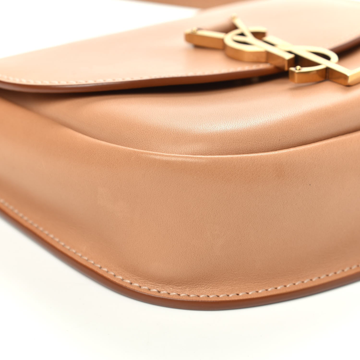 Saint Laurent Smooth Vintage Calfskin Small Kaia Satchel Brown Gold 10 of 12