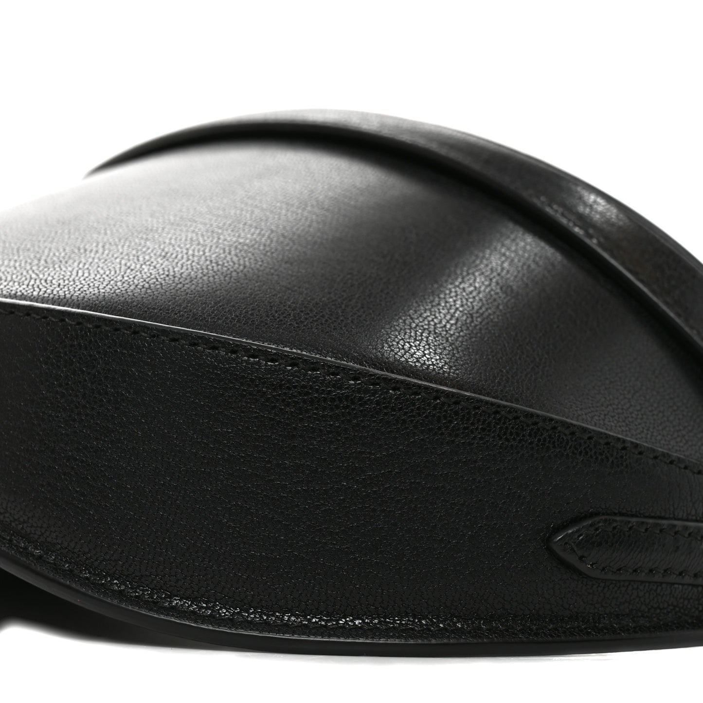 Goatskin Hip East West Shoulder Bag Black