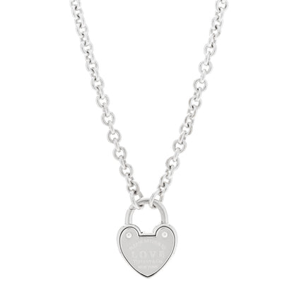 Tiffany Sterling Silver Return To Tiffany Love Heart Lock Pendant Necklace 1 of 5