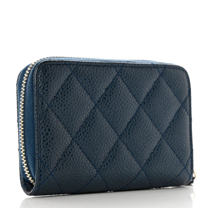 Chanel Iridescent Caviar Quilted Zip Coin Purse Dark Blue 4 of 7