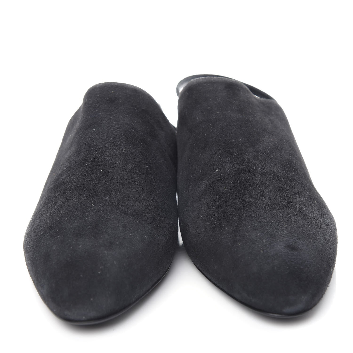 Hermes Suede Slingback Mules 35 Black 5 of 9