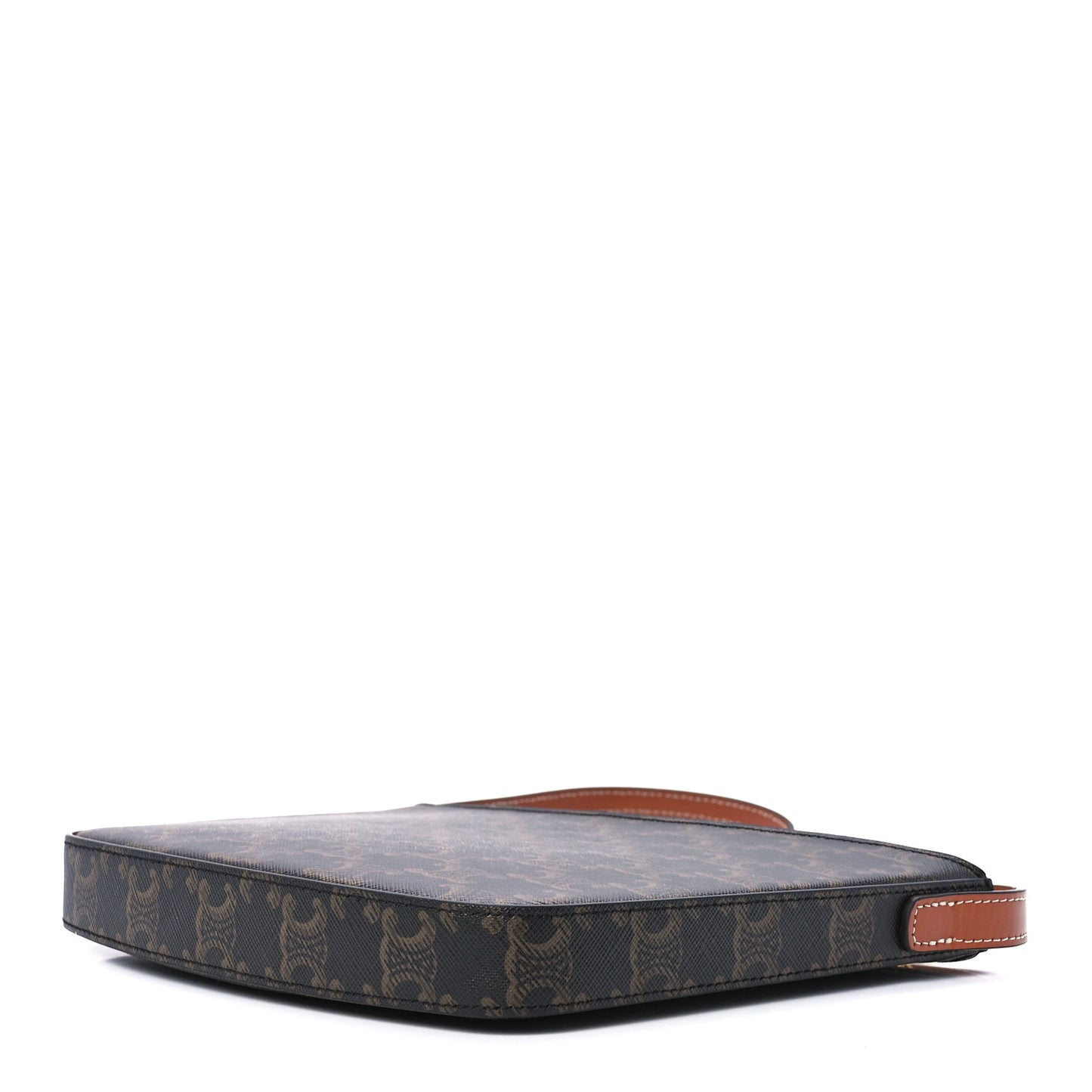 Triomphe Canvas Calfskin Medium Croque Bag Tan