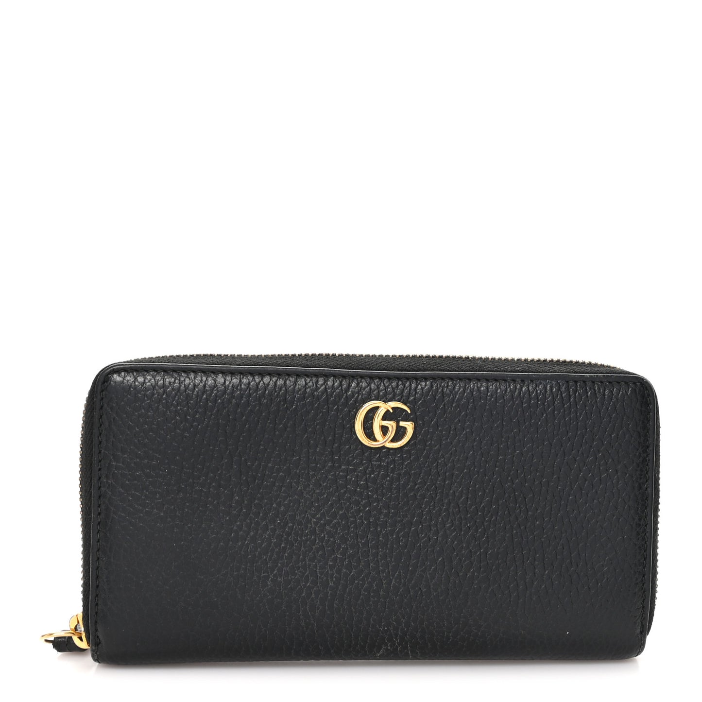 Dollar Calfskin GG Marmont Zip Around Wallet Black