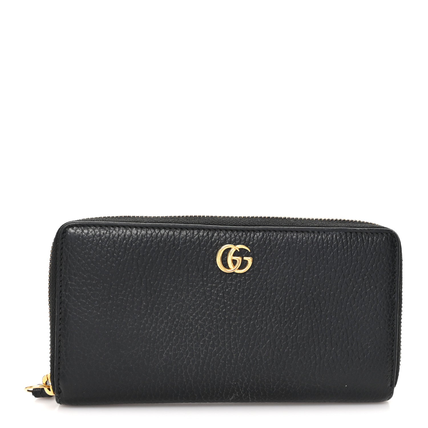 Gucci Dollar Calfskin GG Marmont Zip Around Wallet Black 1 of 9