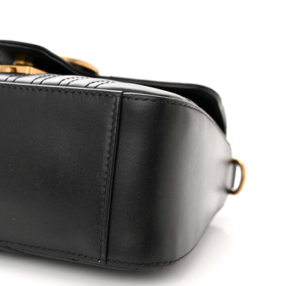 Gucci Calfskin Matelasse Mini GG Marmont Top Handle Shoulder Bag Black 10 of 10