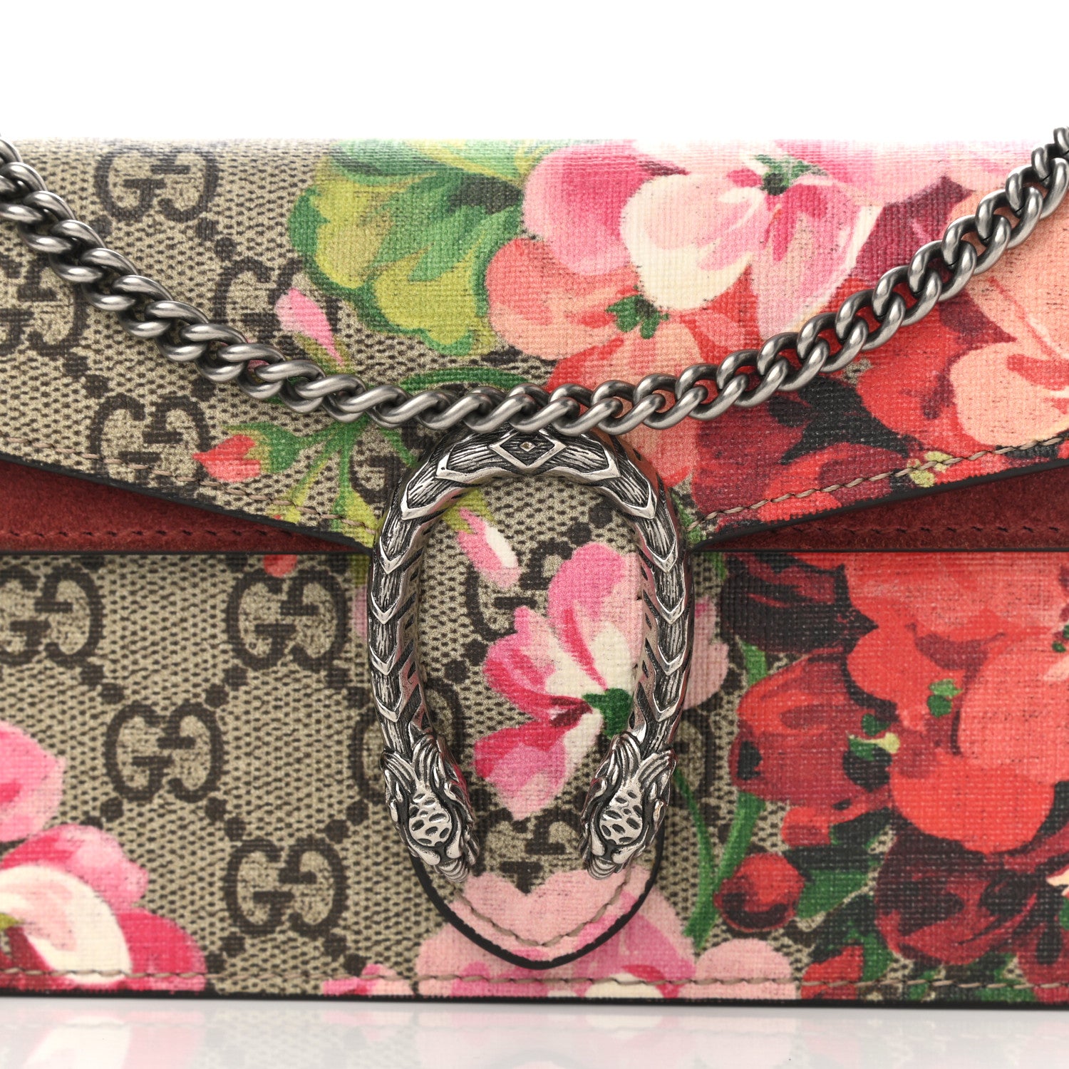 Gucci GG Supreme Monogram Blooms Super Mini Dionysus Shoulder Bag Beige Multicolor Dry Rose 7 of 9