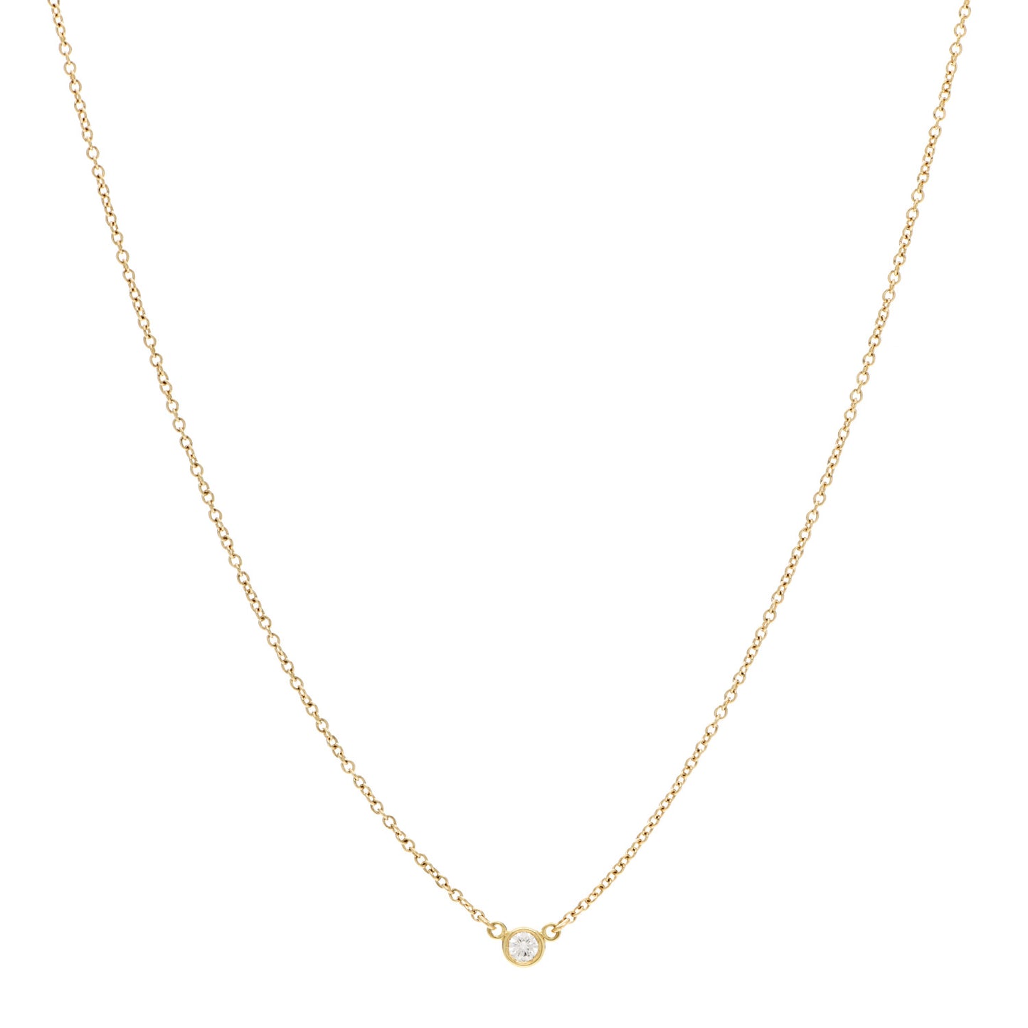 18K Yellow Gold Diamond .05ct Elsa Peretti Diamonds by the Yard Pendant Necklace