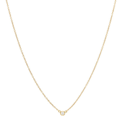Tiffany 18K Yellow Gold Diamond .05ct Elsa Peretti Diamonds by the Yard Pendant Necklace 1 of 6