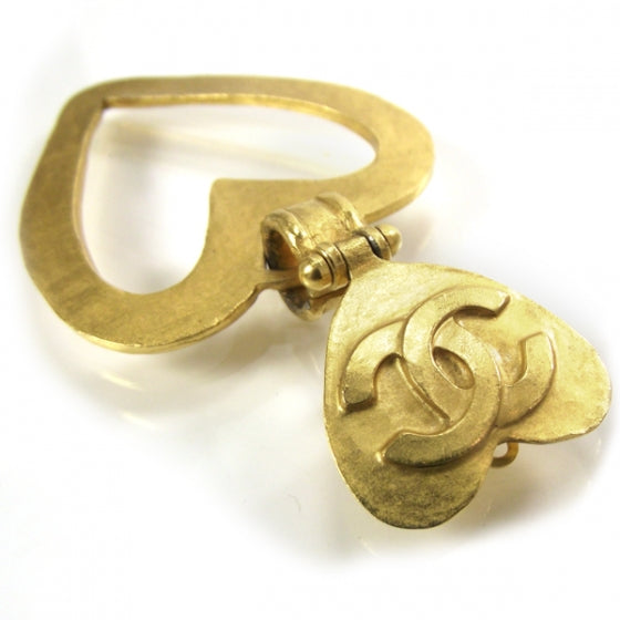 Heart Clip On Earrings Gold