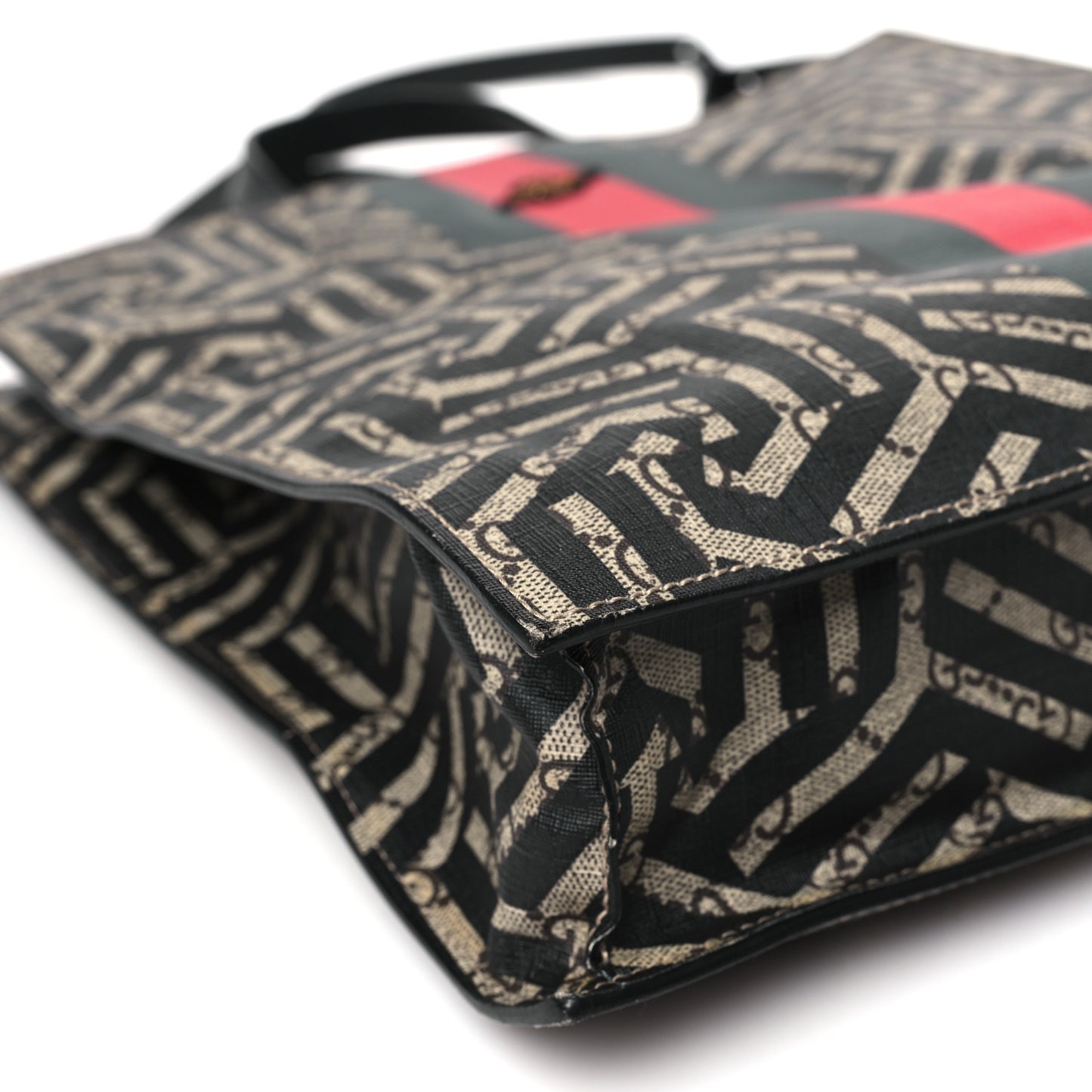 GG Supreme Monogram Caleido Web Vertical Tote Black