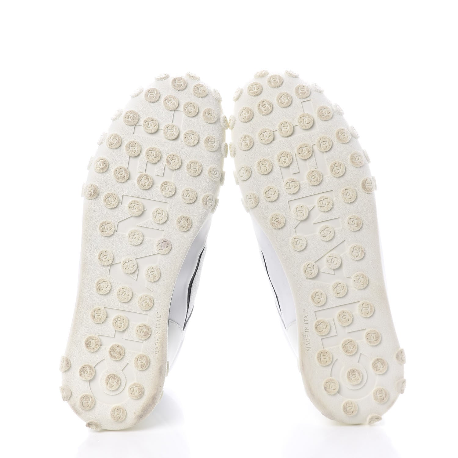 Chanel Calfskin Mesh Lycra Womens Logo High Top Sneakers 39 White 5 of 8