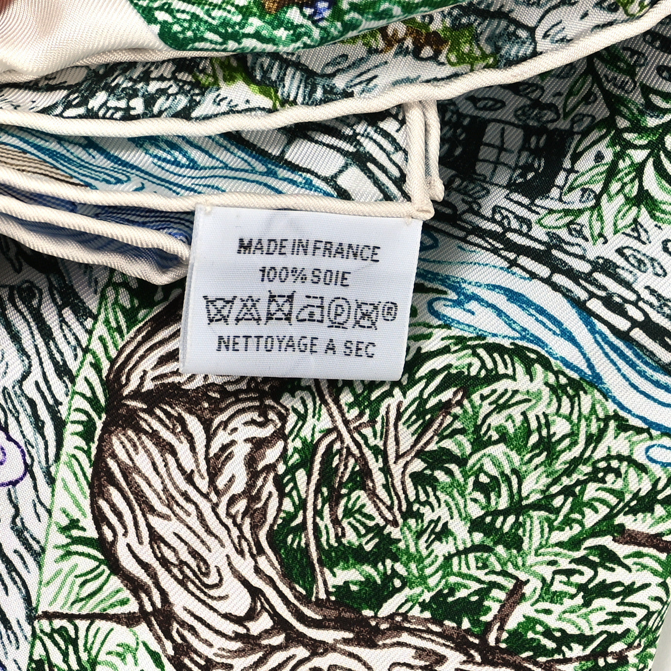 Hermes Silk Geant Eleftheria Scarf 140 Vert White Multicolor 3 of 5