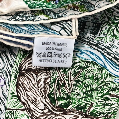 Hermes Silk Geant Eleftheria Scarf 140 Vert White Multicolor 3 of 5