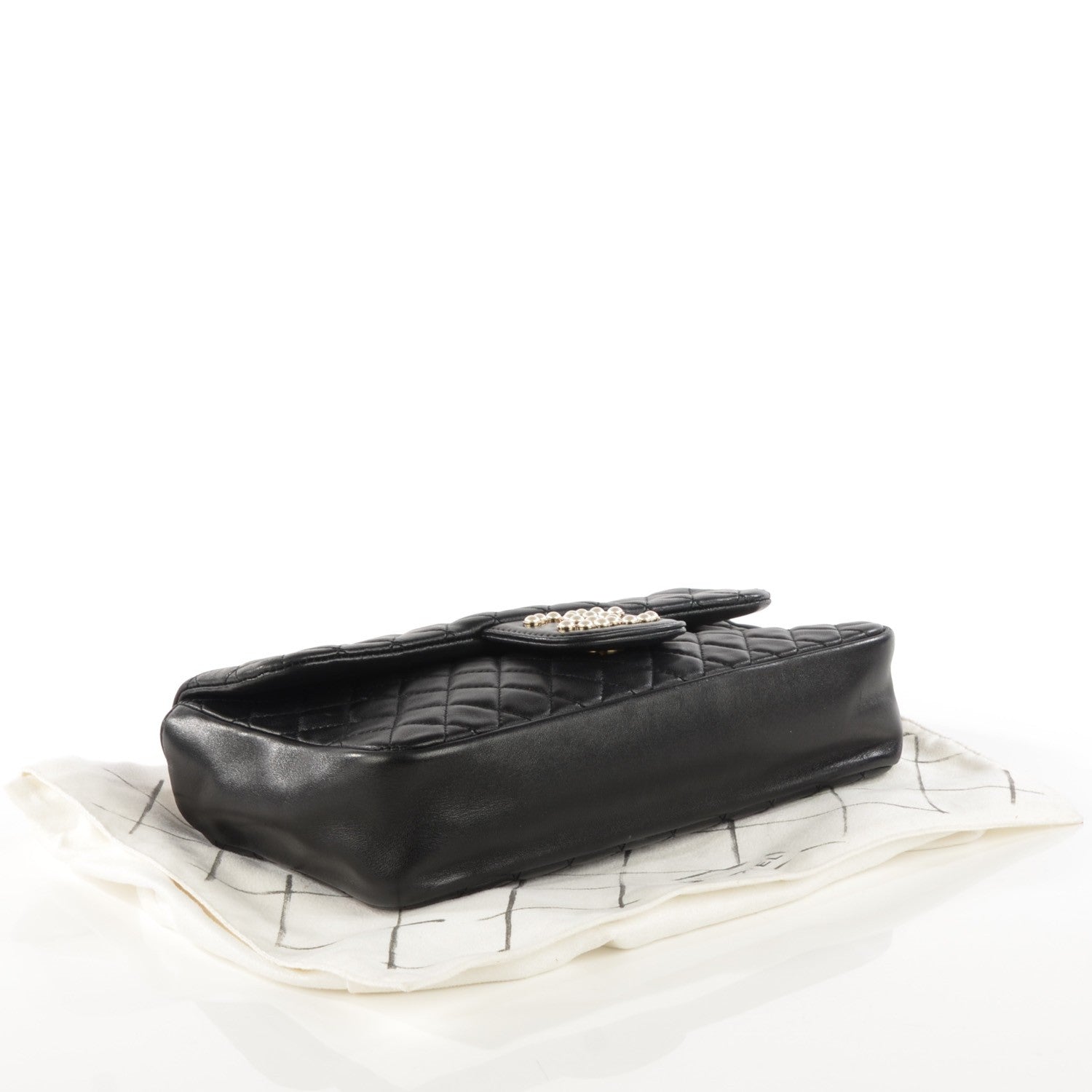 Chanel Lambskin Quilted Medium Westminster Pearl Flap Black 4 of 7