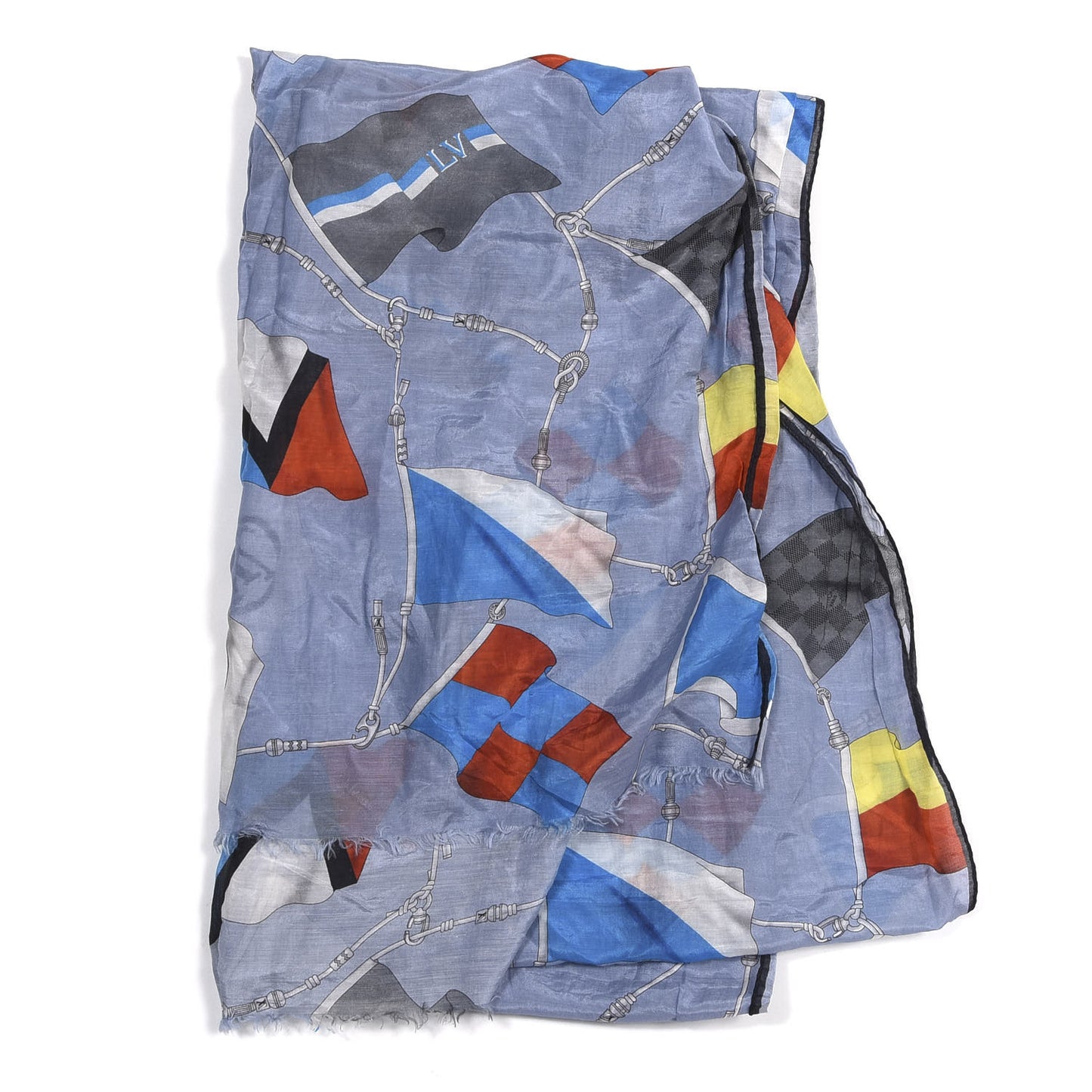 Cotton Silk LV Flags Scarf