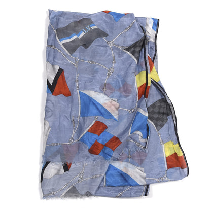 Louis Vuitton Cotton Silk LV Flags Scarf 2 of 3