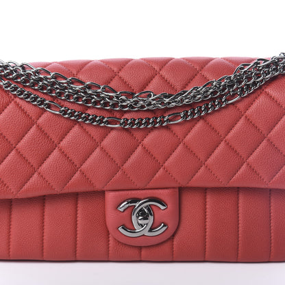 Chanel Calfskin Quilted Multi Chain Flap Red 8 of 10