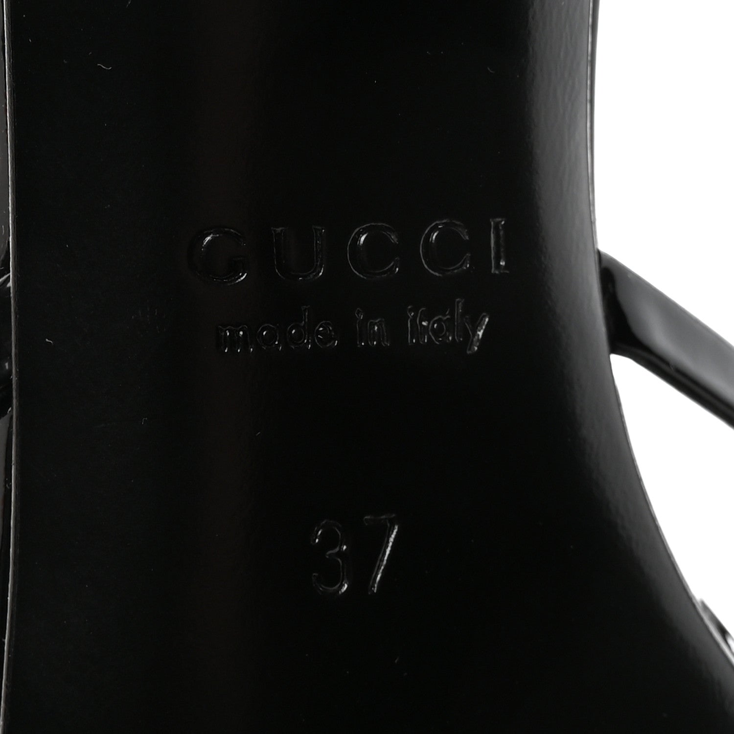 Gucci Vernice Crystal Sandals 37 Black 7 of 8
