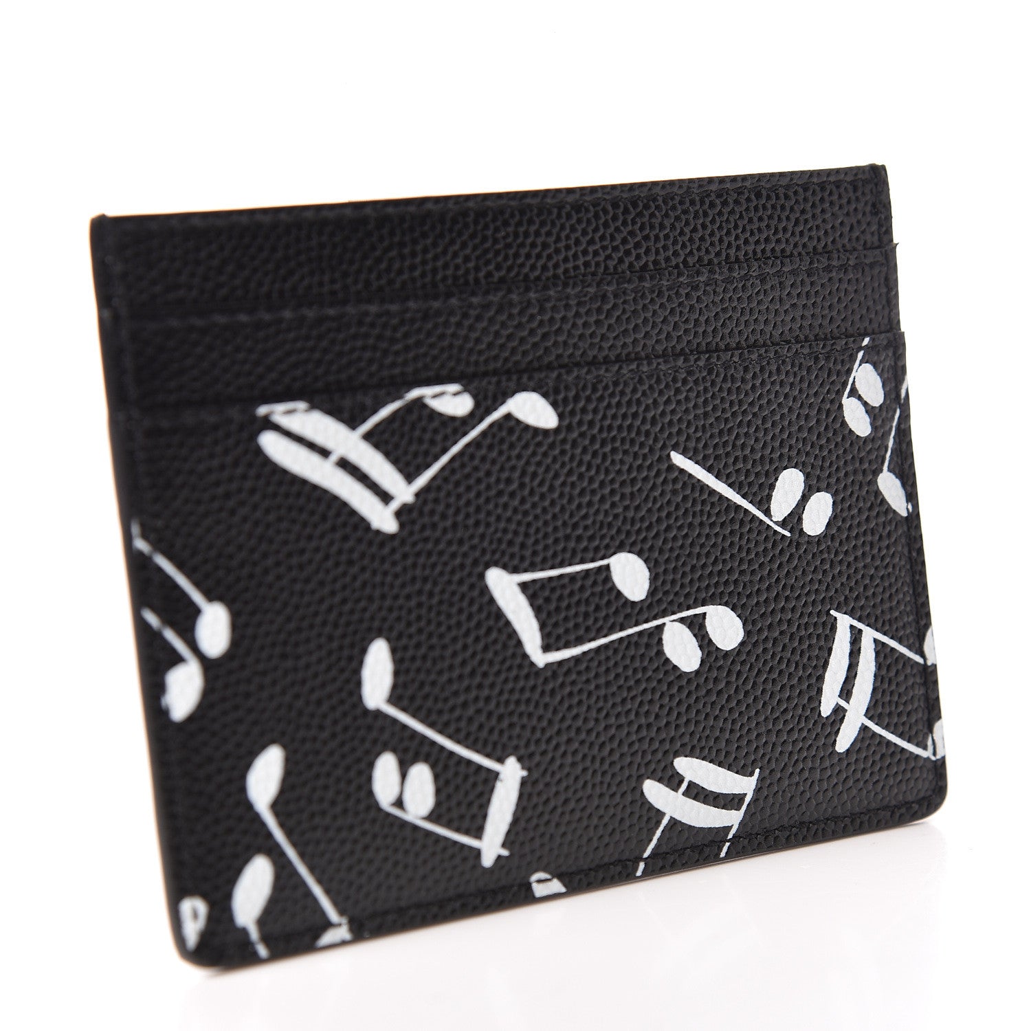 Saint Laurent Grain De Poudre Musical Notes Credit Card Case Black 3 of 8