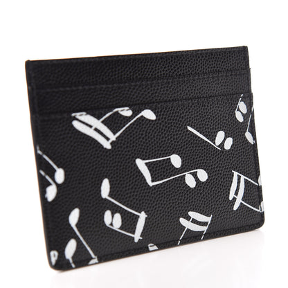 Saint Laurent Grain De Poudre Musical Notes Credit Card Case Black 3 of 8