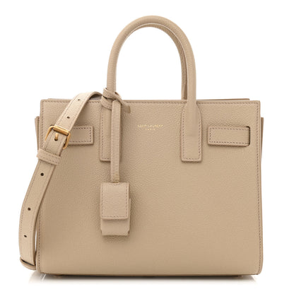 Saint Laurent Grained Calfskin Nano Sac de Jour Sea Salt 1 of 10