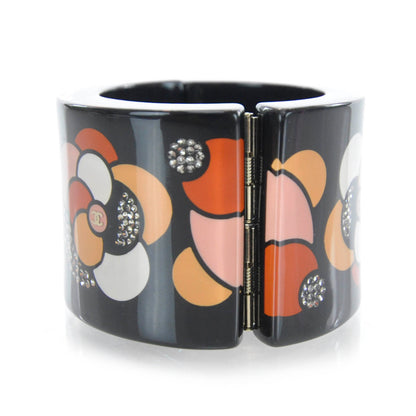 Chanel Resin Crystal CC Camellia Cuff 3 of 4