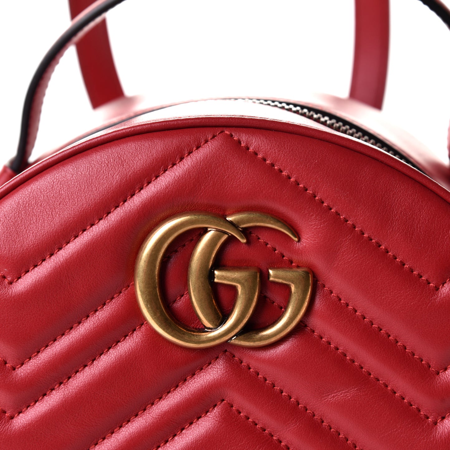 Calfskin Matelasse GG Marmont Dome Backpack Hibiscus Red