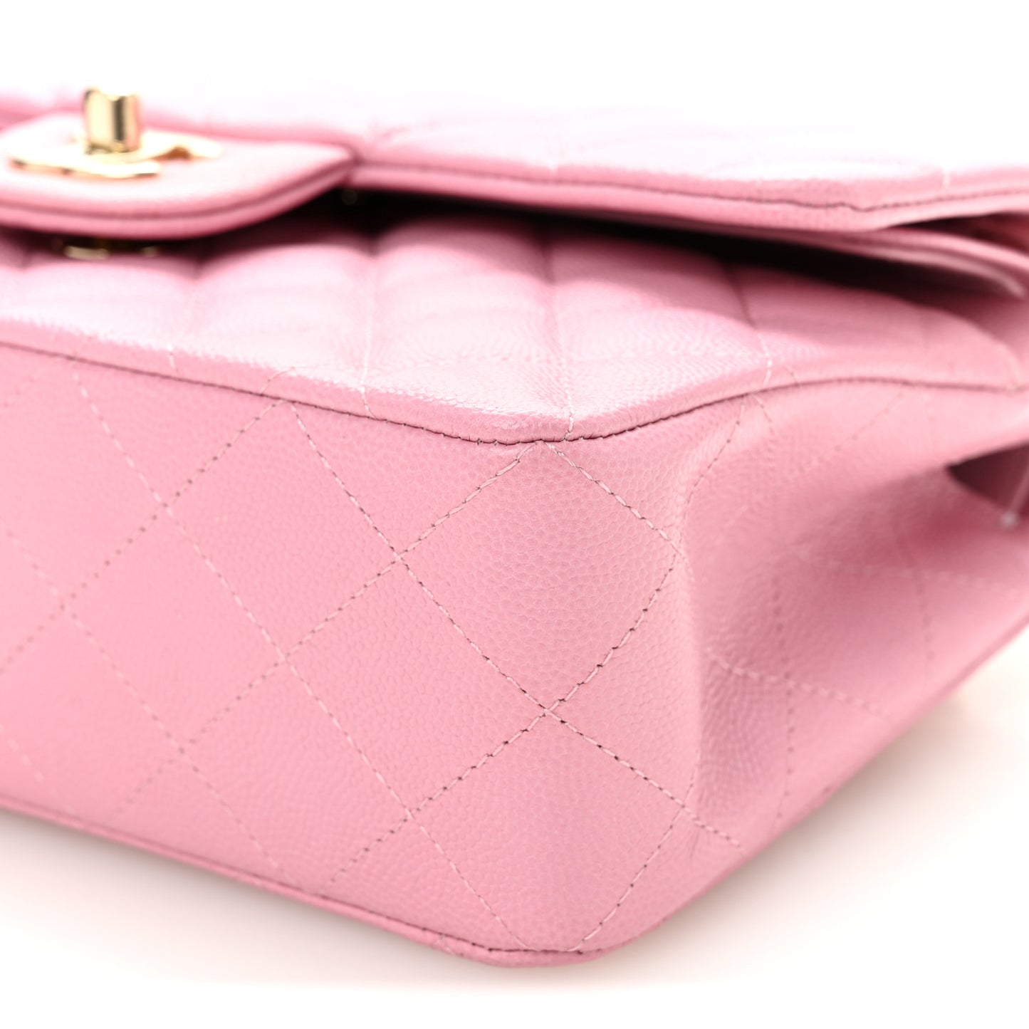 Caviar Quilted Small Double Flap Pink