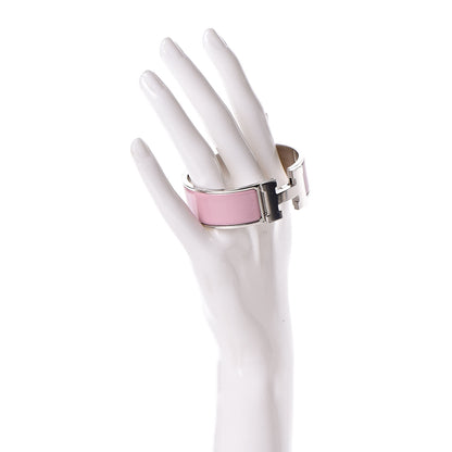 Hermes Enamel Wide Clic Clac H Bracelet PM Rose Cassata 2 of 4