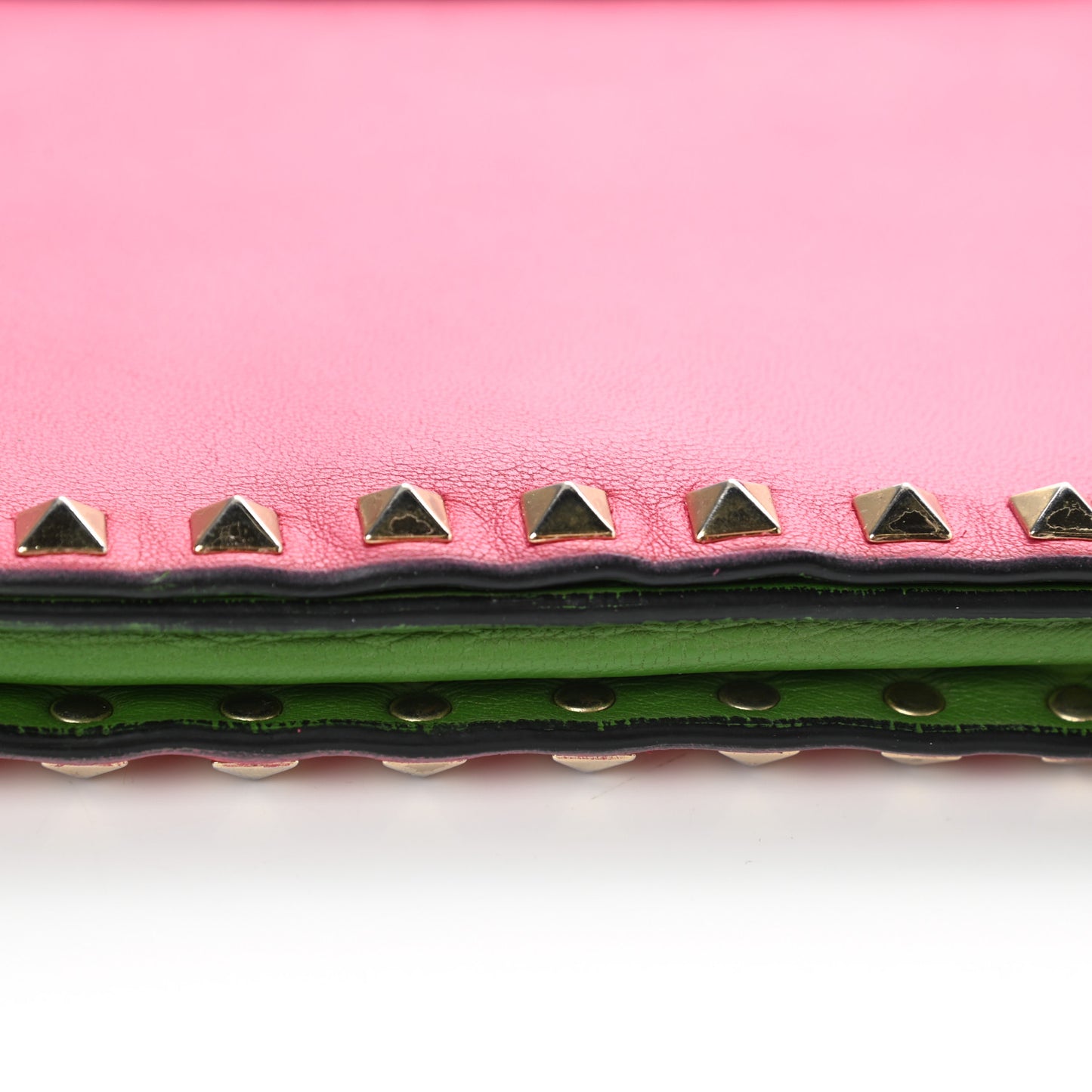 Nappa Rockstud Wristlet Clutch Deep Rose Green Grey Scarlet