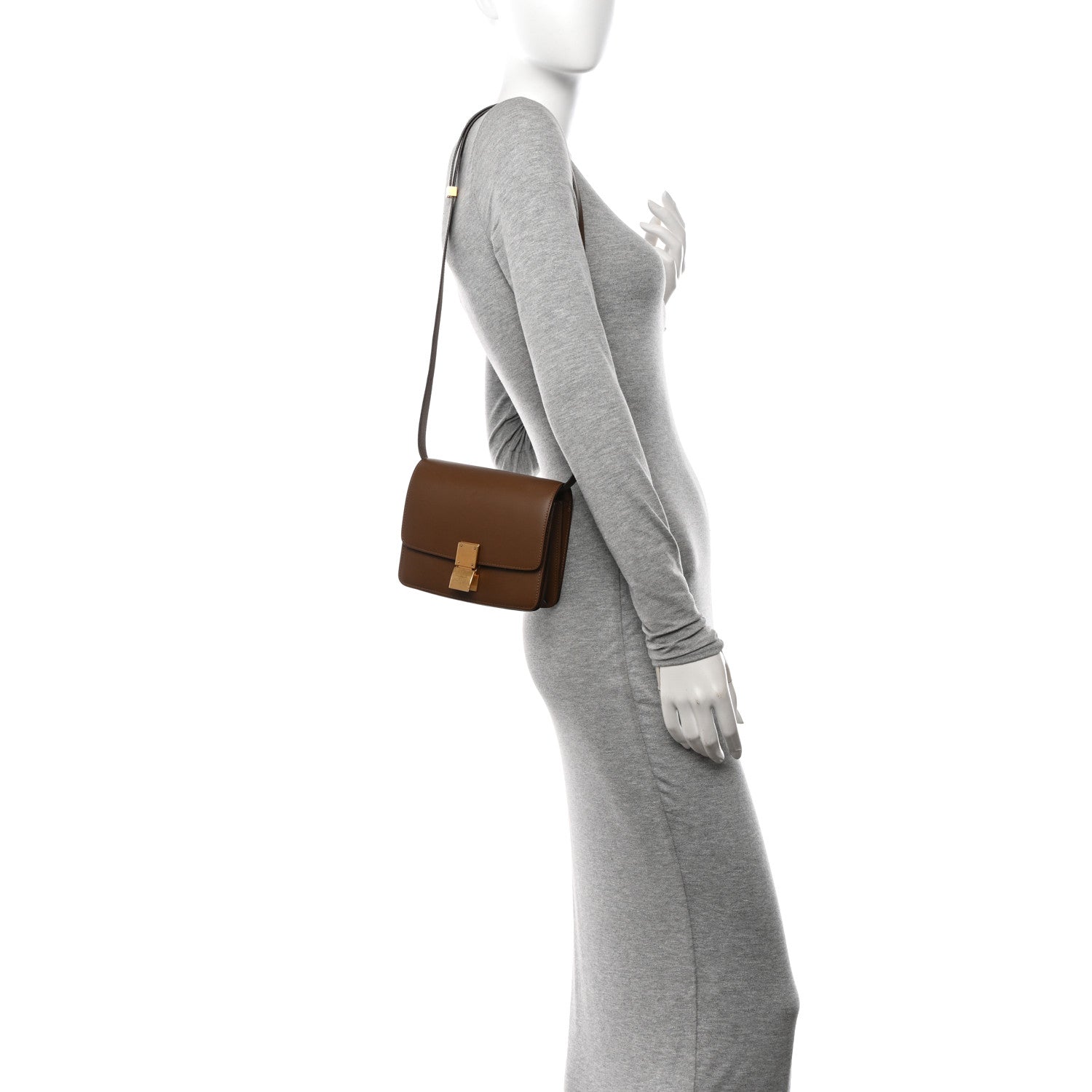 Celine Box Calfskin Small Classic Box Flap Bag Camel 2 of 14