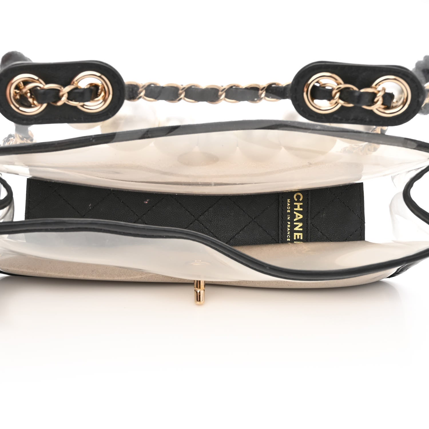 Chanel Lambskin PVC Sand By The Sea Flap With Pearl Strap Black 5 of 12