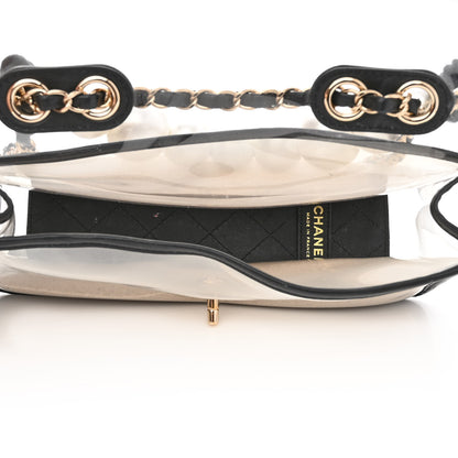Chanel Lambskin PVC Sand By The Sea Flap With Pearl Strap Black 5 of 12
