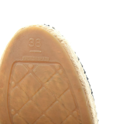 Chanel Lambskin Quilted CC Espadrilles 38 Black 9 of 10
