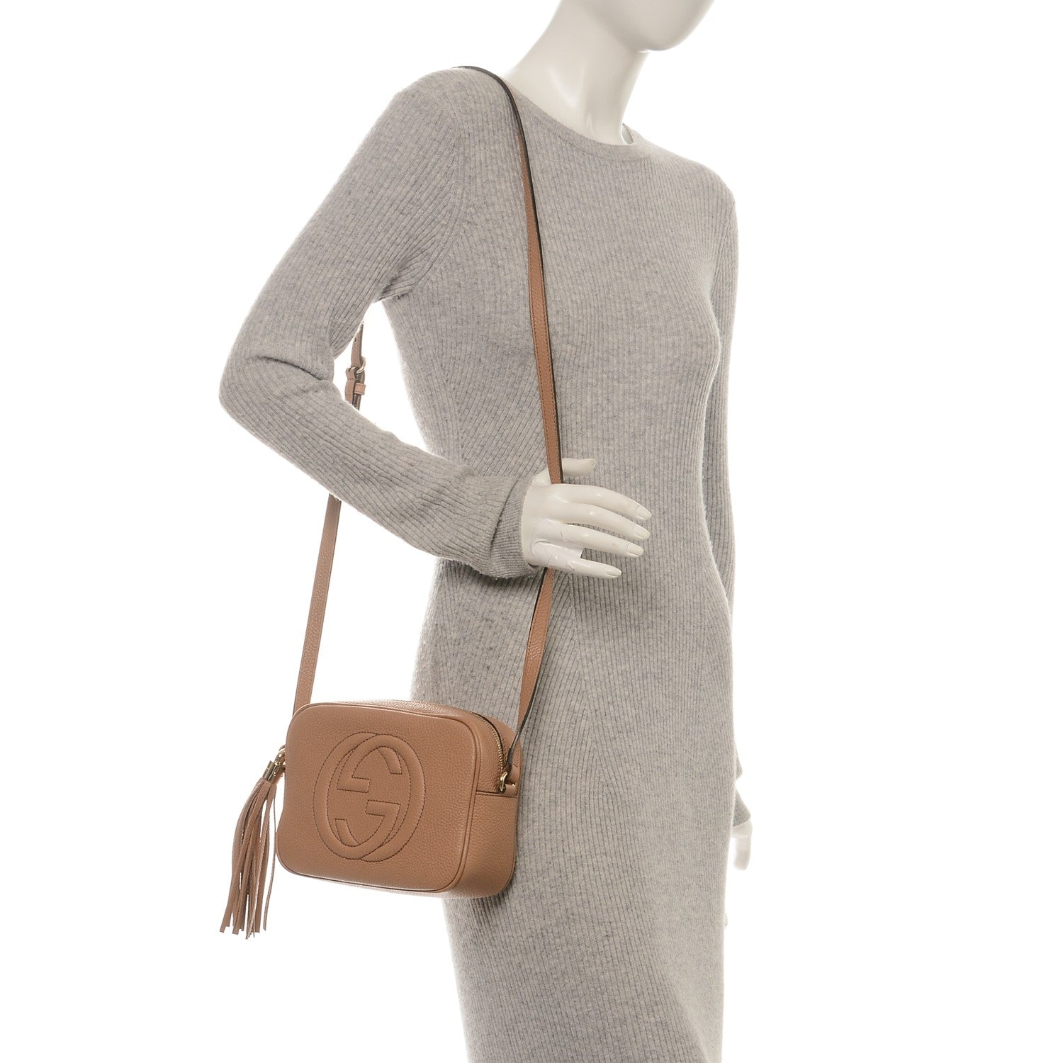 Gucci Pebbled Calfskin Small Soho Disco Bag Camelia 2 of 7