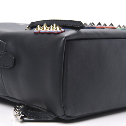 Fendi Vitello Century Fun Fair Metal Studded Mini Backpack Black Multicolor 7 of 9